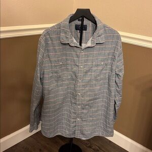 Men's Blue and Pink Striped 100% Cotton Dress Shirt